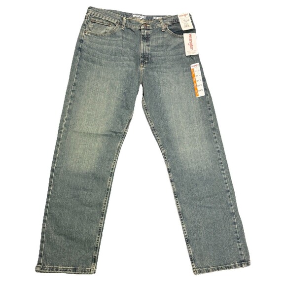 NEW MENS WRANGLER RELAXED FIT BLUE JEANS 10MGW15GT 38 x 32 - Picture 1 of 5